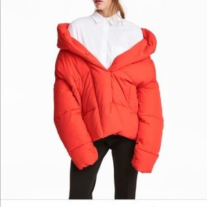 H&M red puffer coat